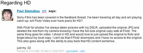 Flickr Beta Test: Regarding HD