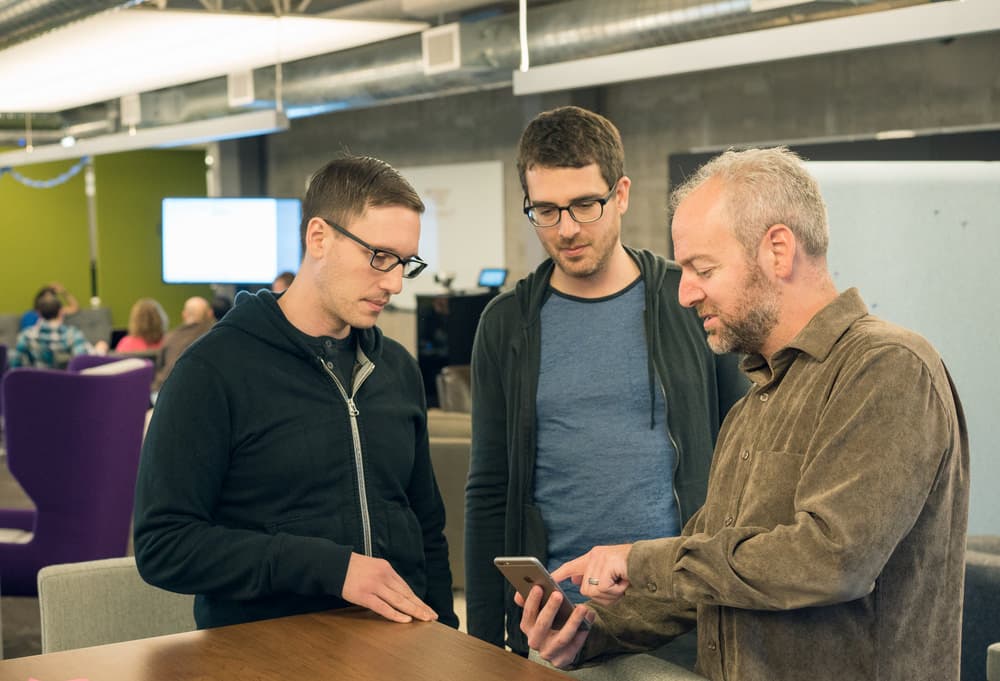 Dave, Avi and our VP of Design Mike Davidson talking gesture physics