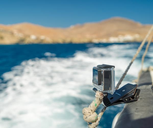 GoPro image of boat in Folegandros