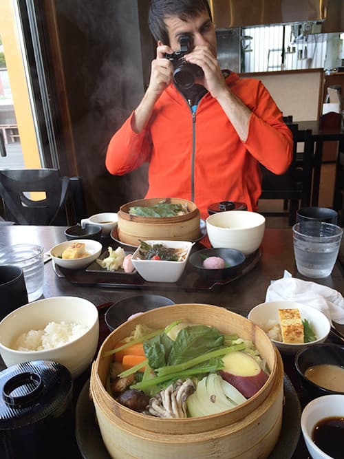 Person taking photo in Japan