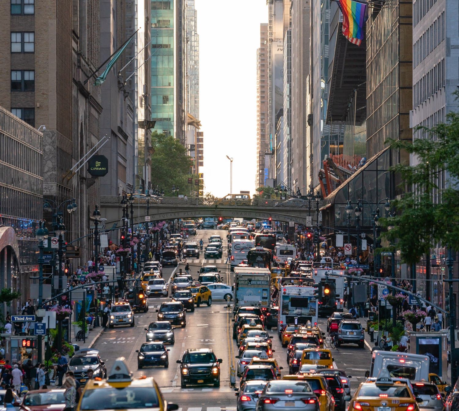 Busy 42nd St (not too far from Times Square and many Broadway theaters)