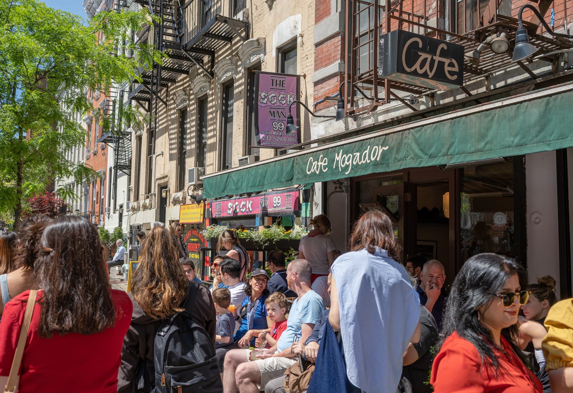 Cafe Mogador in the East Village during the annual Dance Parade