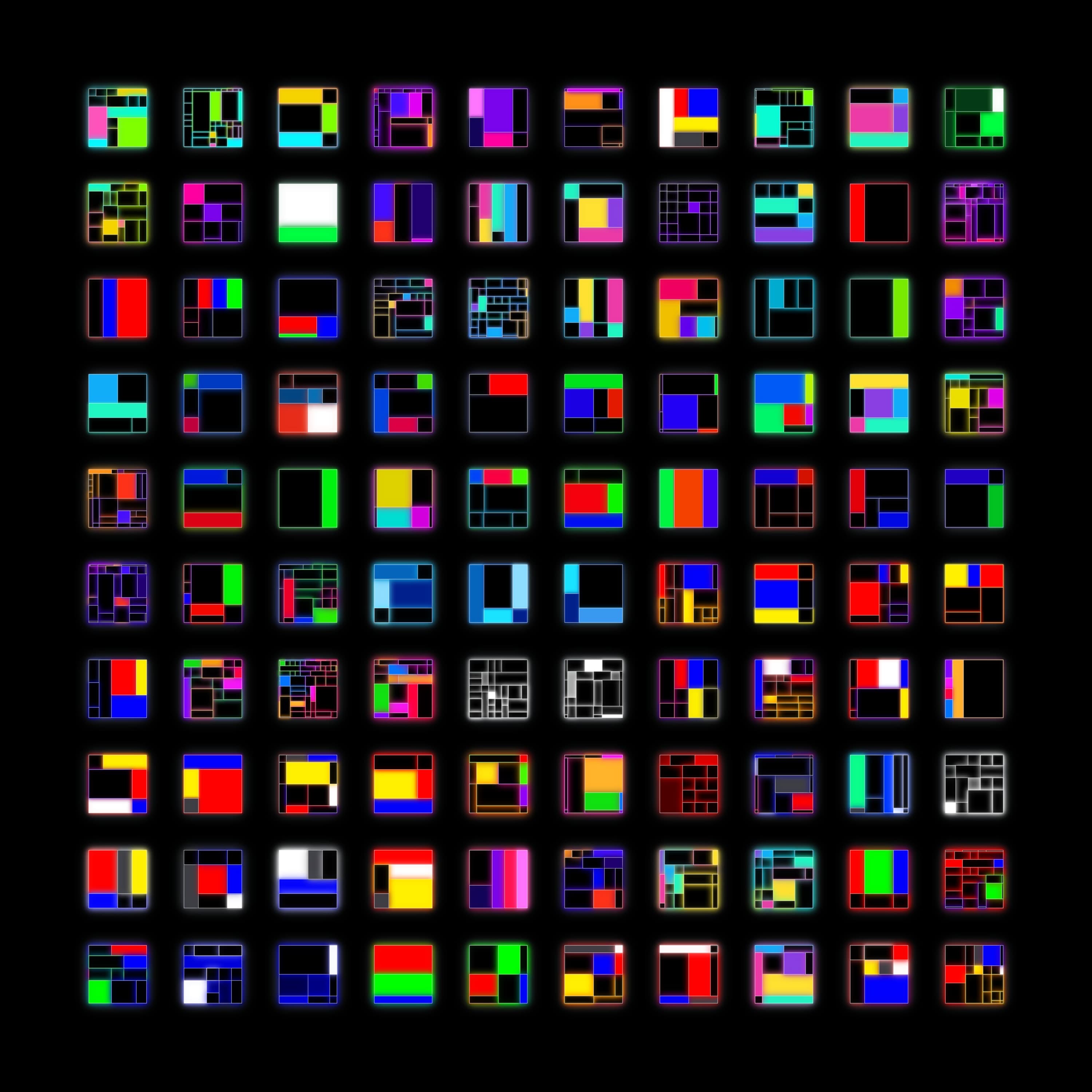 All 100 Crypo Mondrian //DARK NFTs