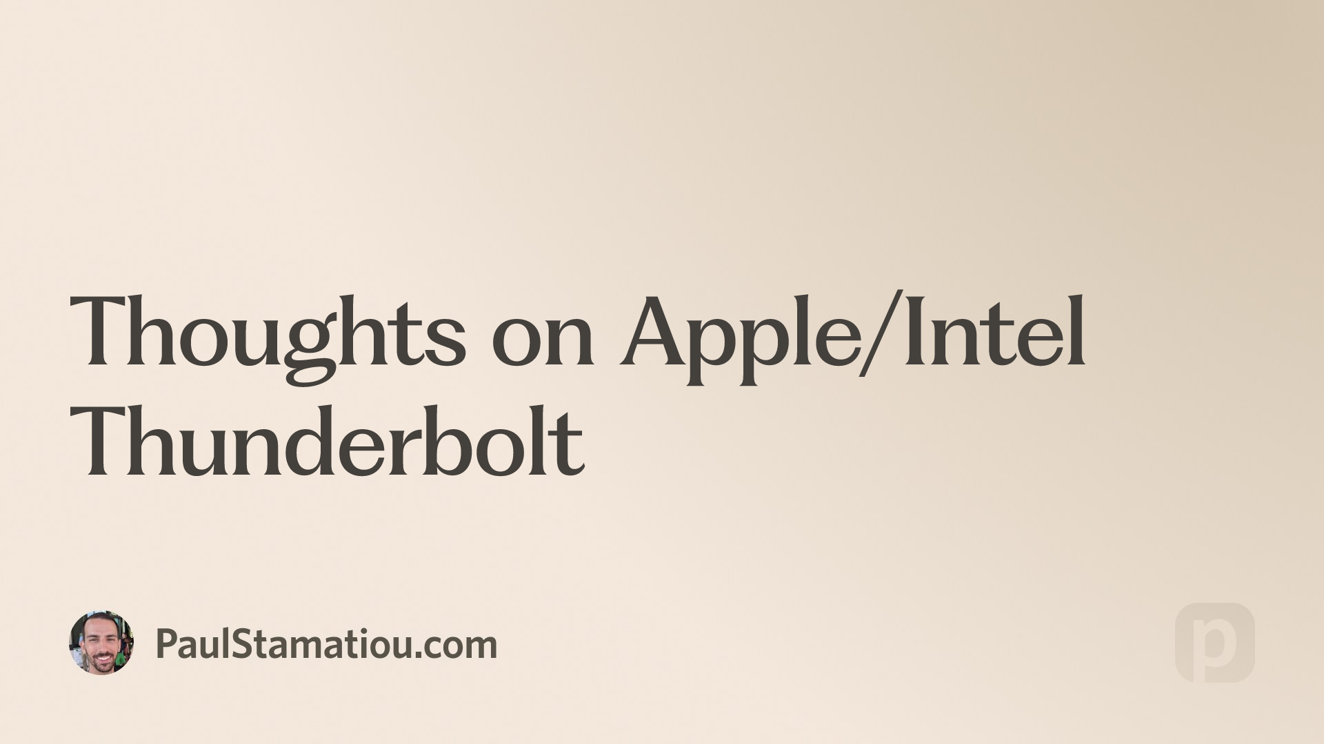 Thoughts on Apple/Intel Thunderbolt | Paul Stamatiou
